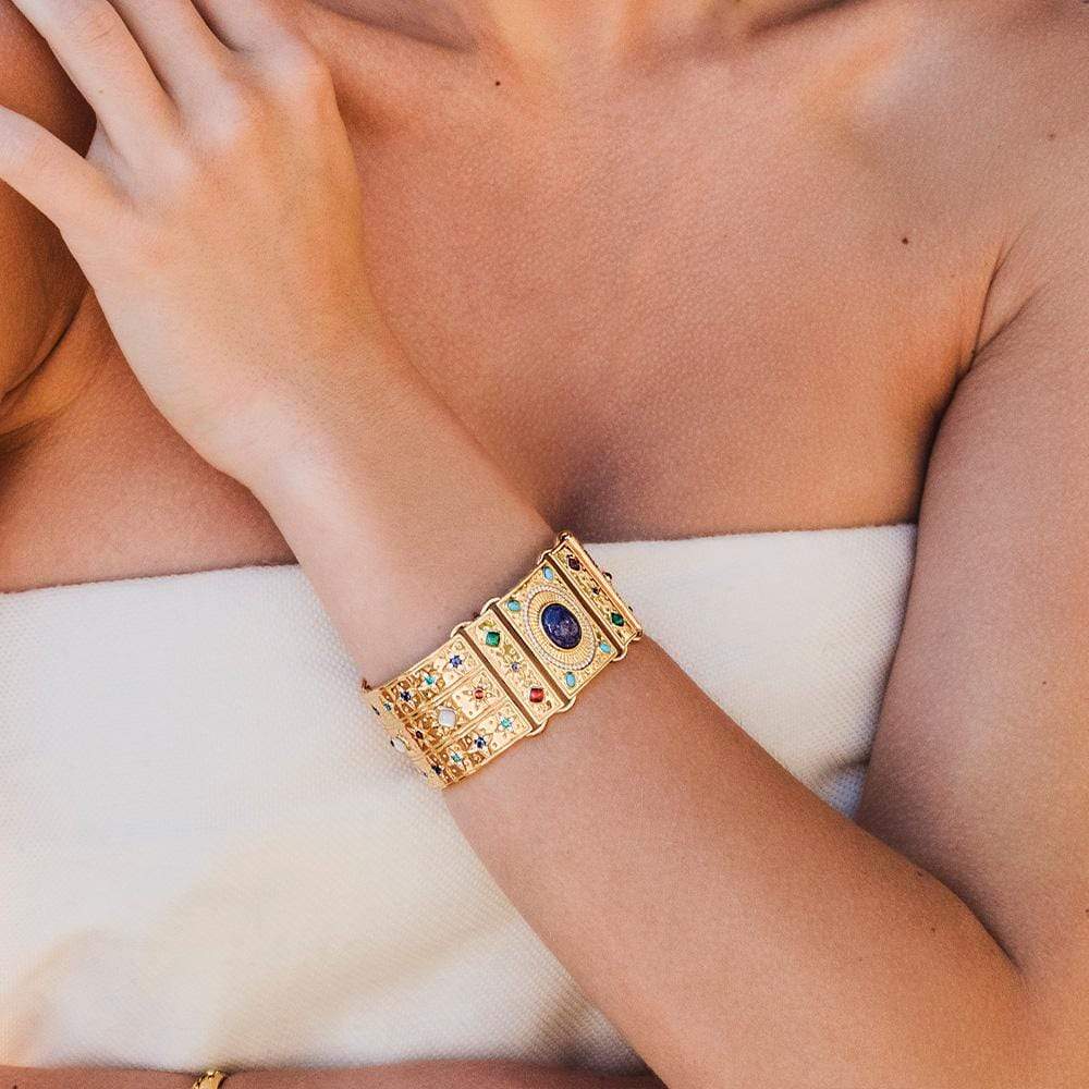 Multicolor Stone Statement Bangle