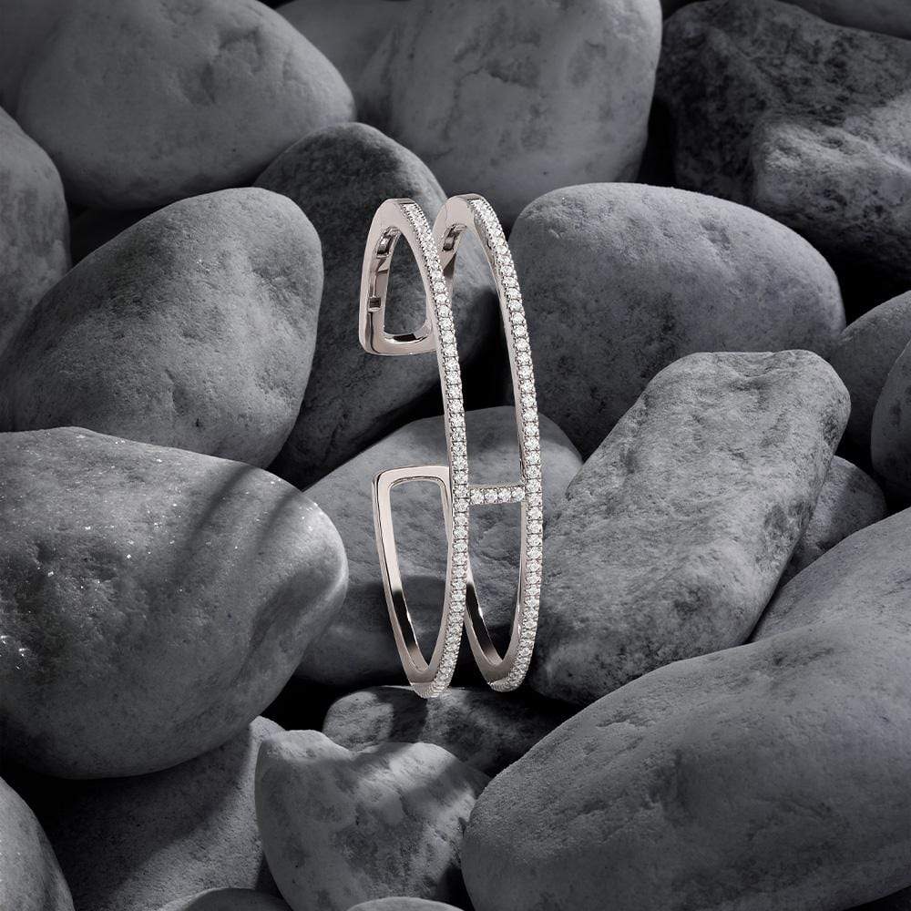 Paved Double Line Bangle