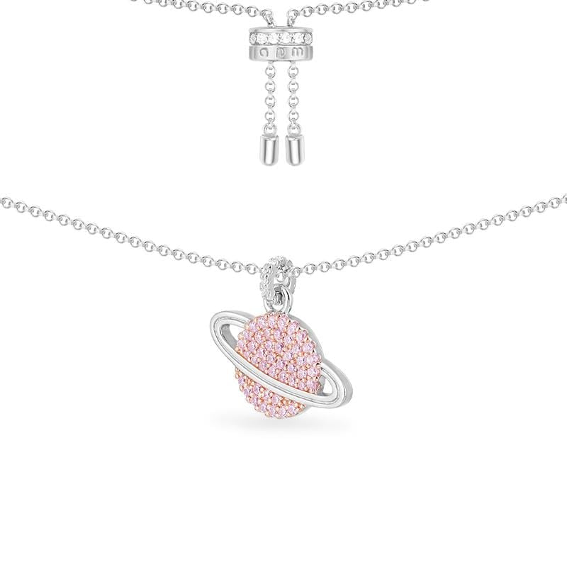 Pink Planet Adjustable Necklace