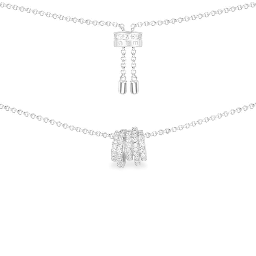 White Hoop Adjustable Necklace