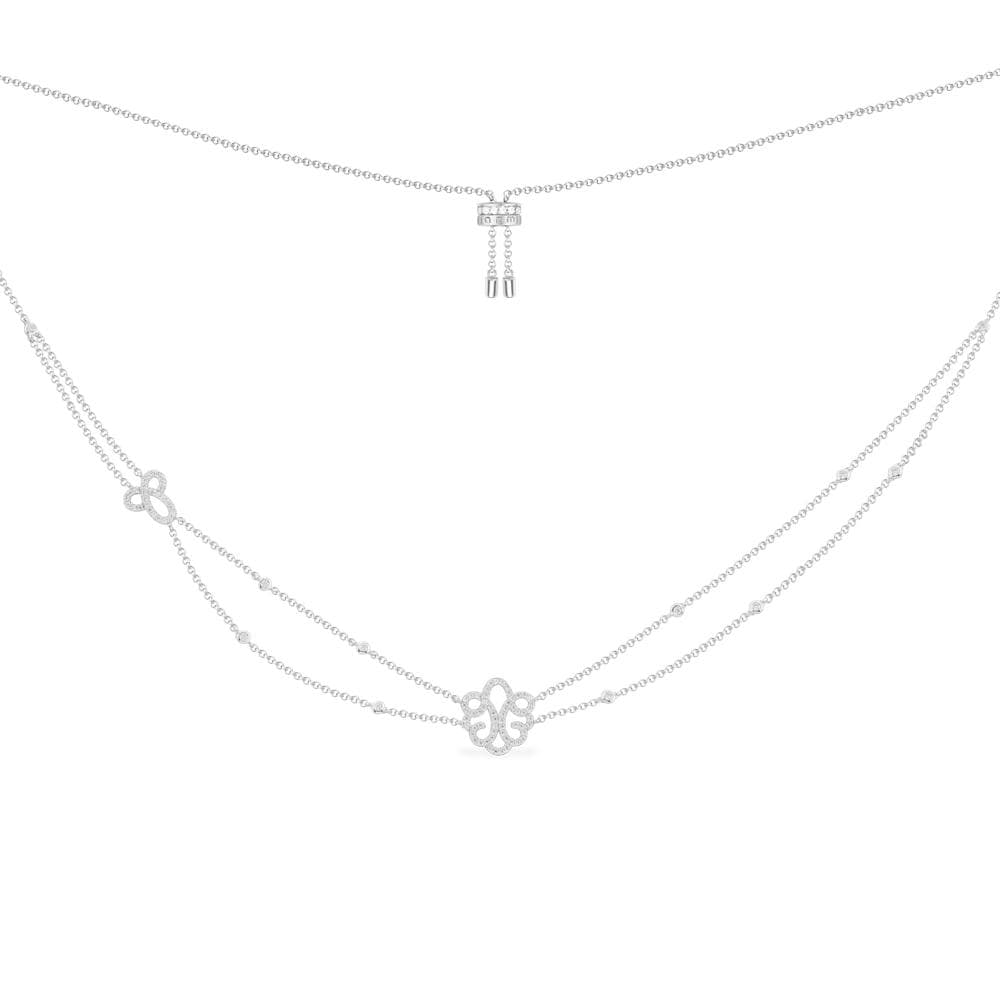 Rounded Arabesque Double Chain Adjustable Necklace