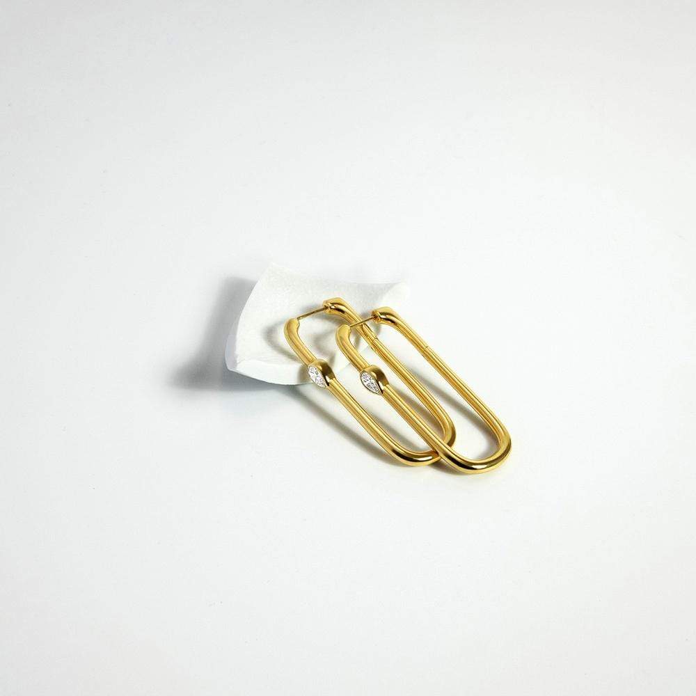 Rectangle Earrings with Pear