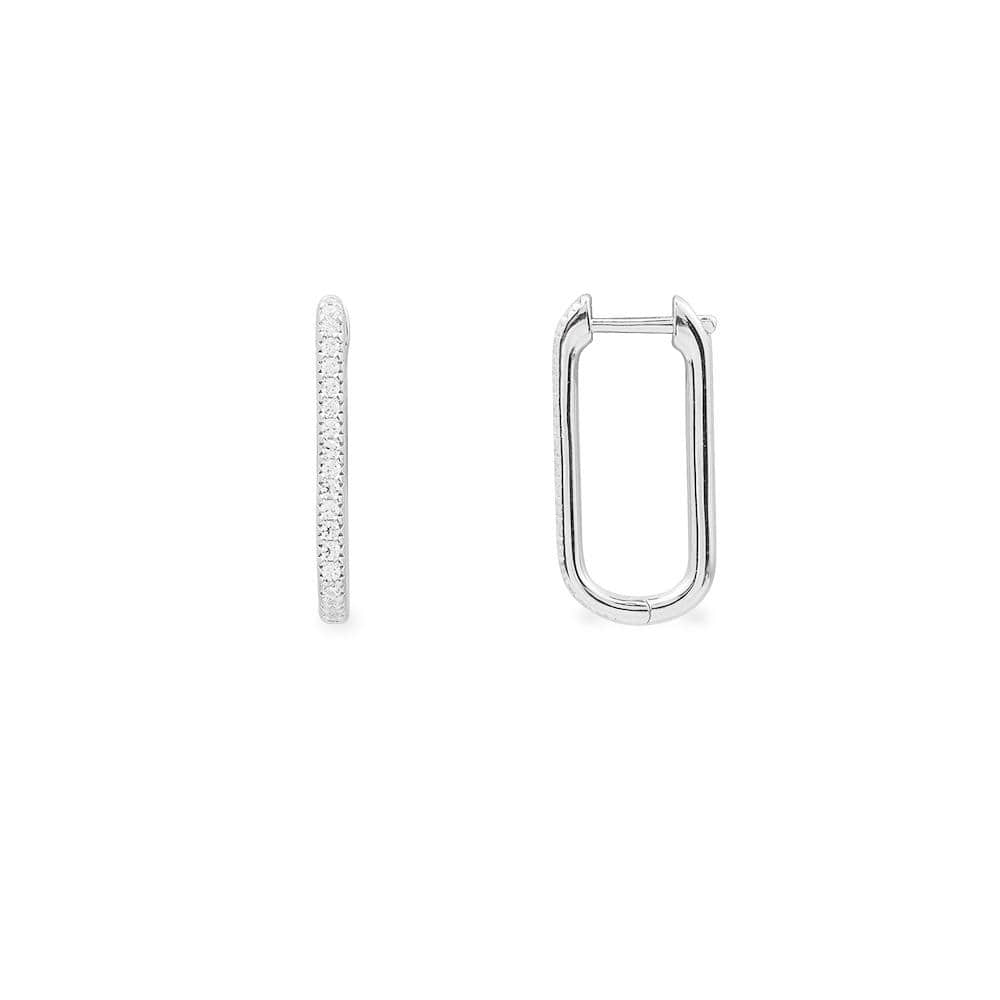 Paved Rectangle Earrings