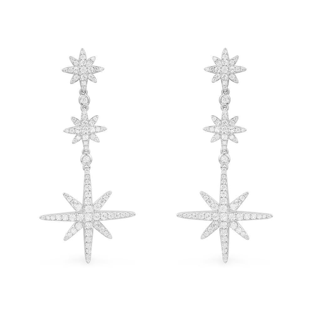 Triple Météorites Drop Earrings