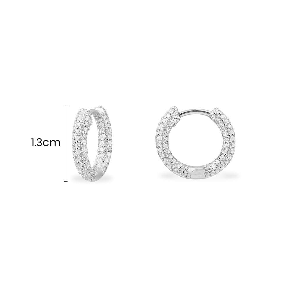 Small Paved Hoop Earrings