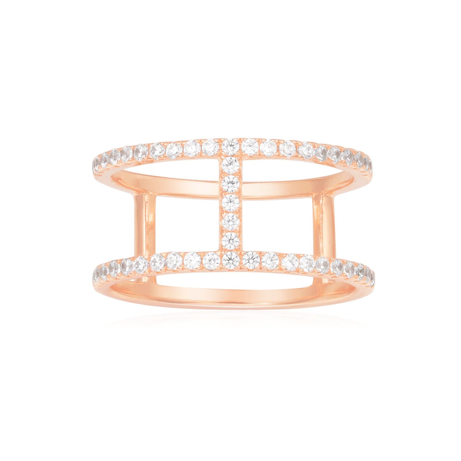 Double Line Paved Ring