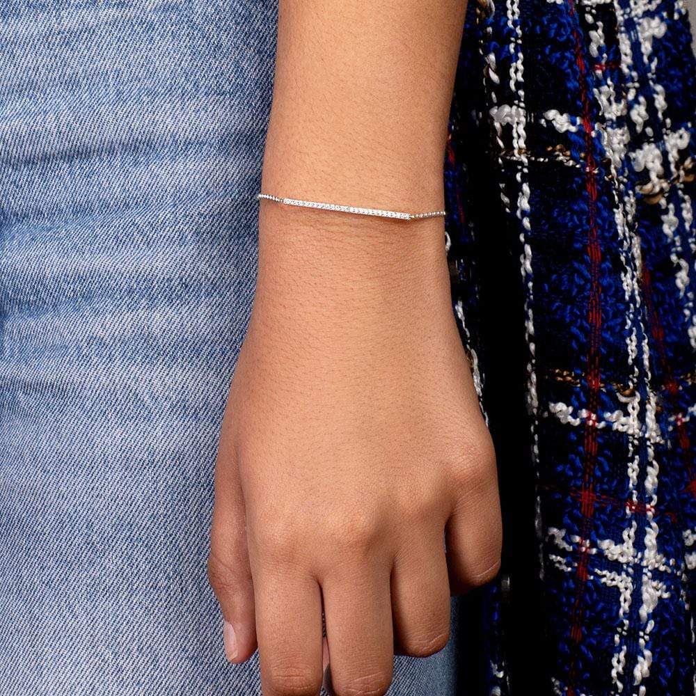Adjustable Bracelet with Paved Line