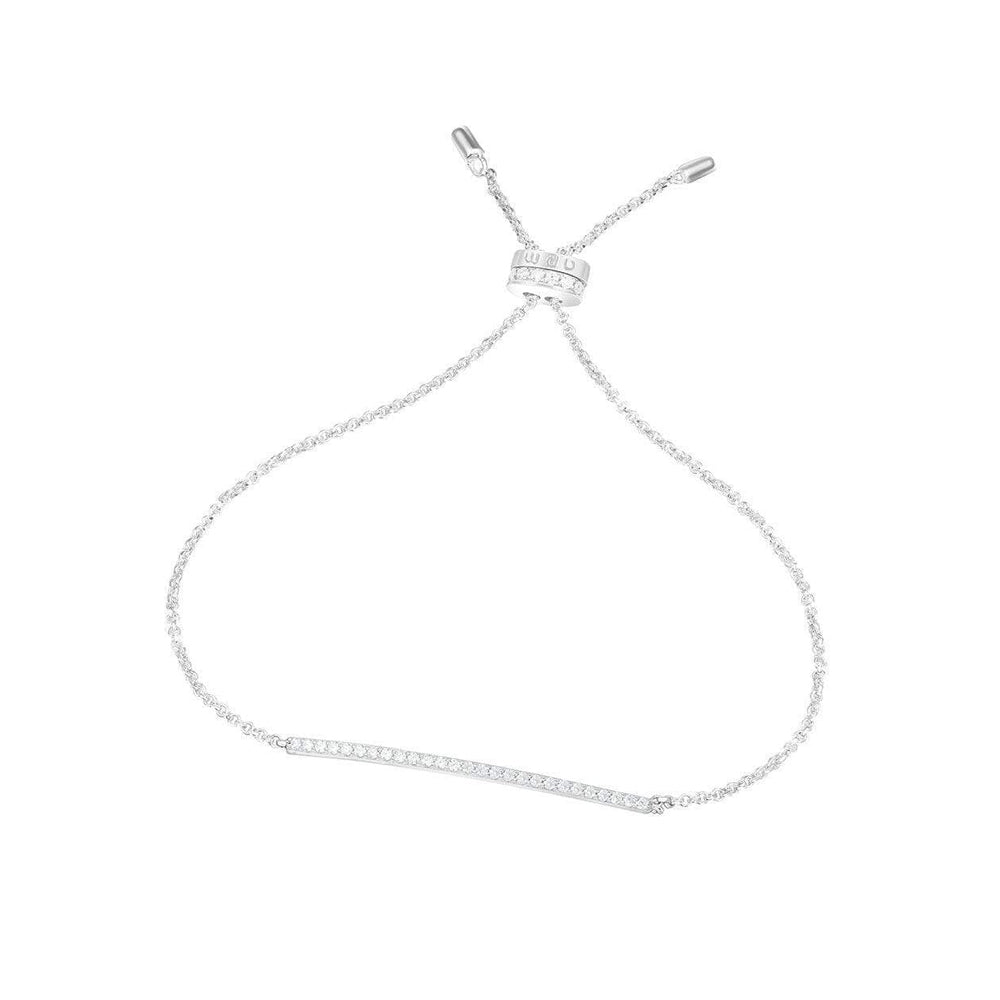 Adjustable Bracelet with Paved Line
