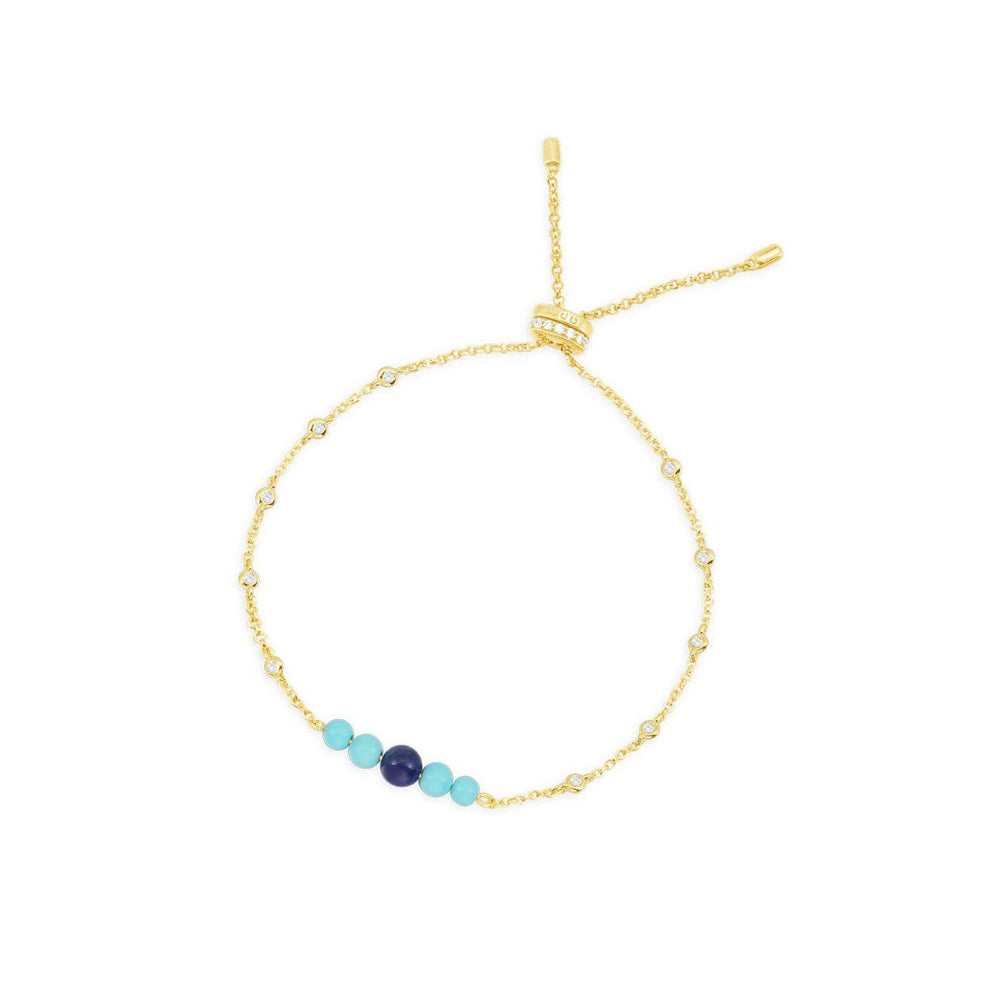 Dainty Blue Stone Adjustable Bracelet
