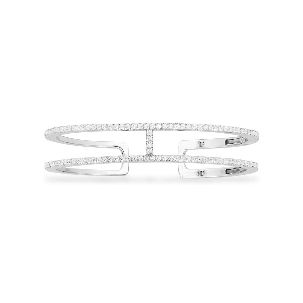 Paved Double Line Bangle