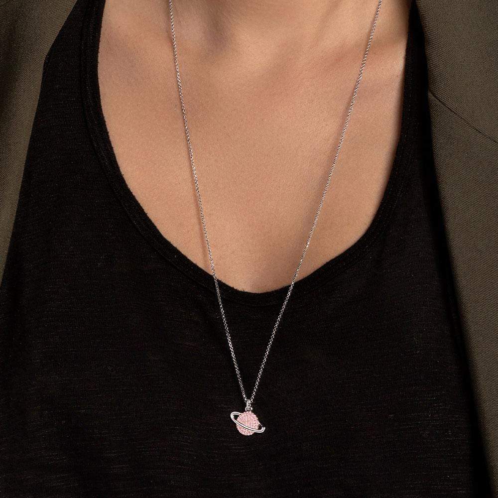 Pink Planet Adjustable Necklace