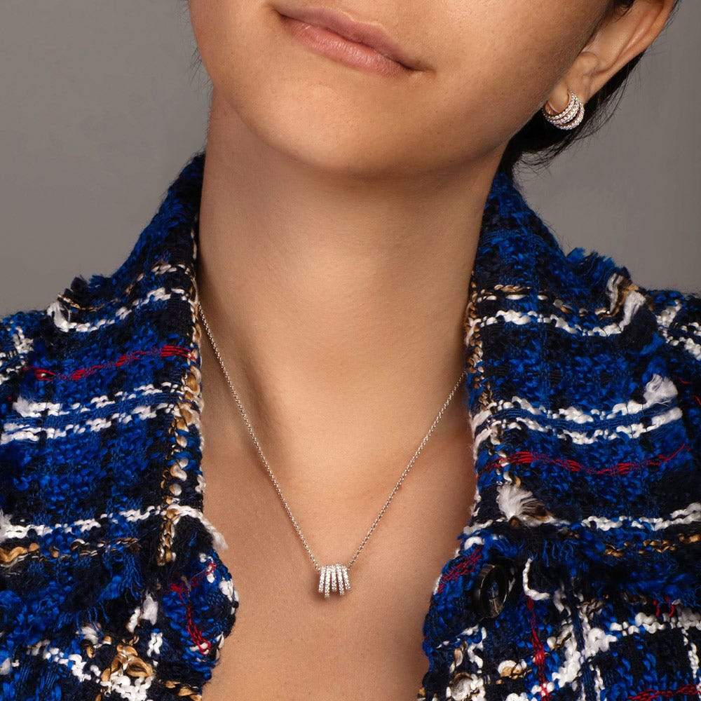 White Hoop Adjustable Necklace