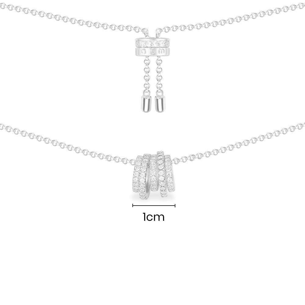 White Hoop Adjustable Necklace