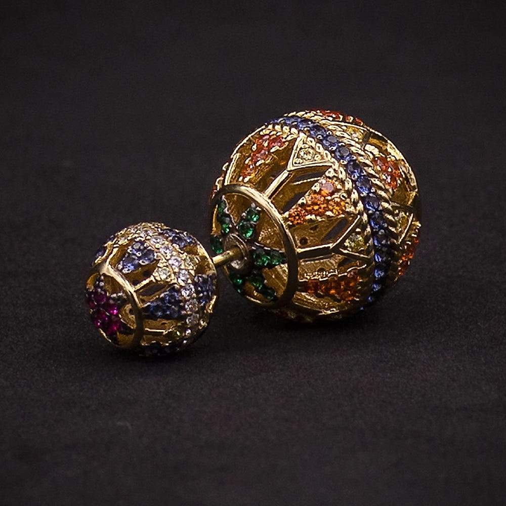 Multicolor Underlobe Mono Earring