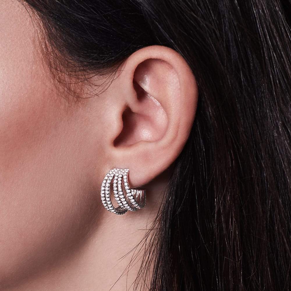 White Hoop Earrings
