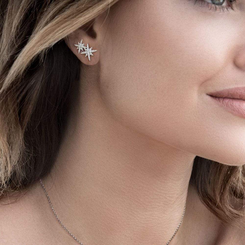 Double Météorites Stud Earrings