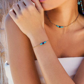 Dainty Blue Stone Adjustable Bracelet