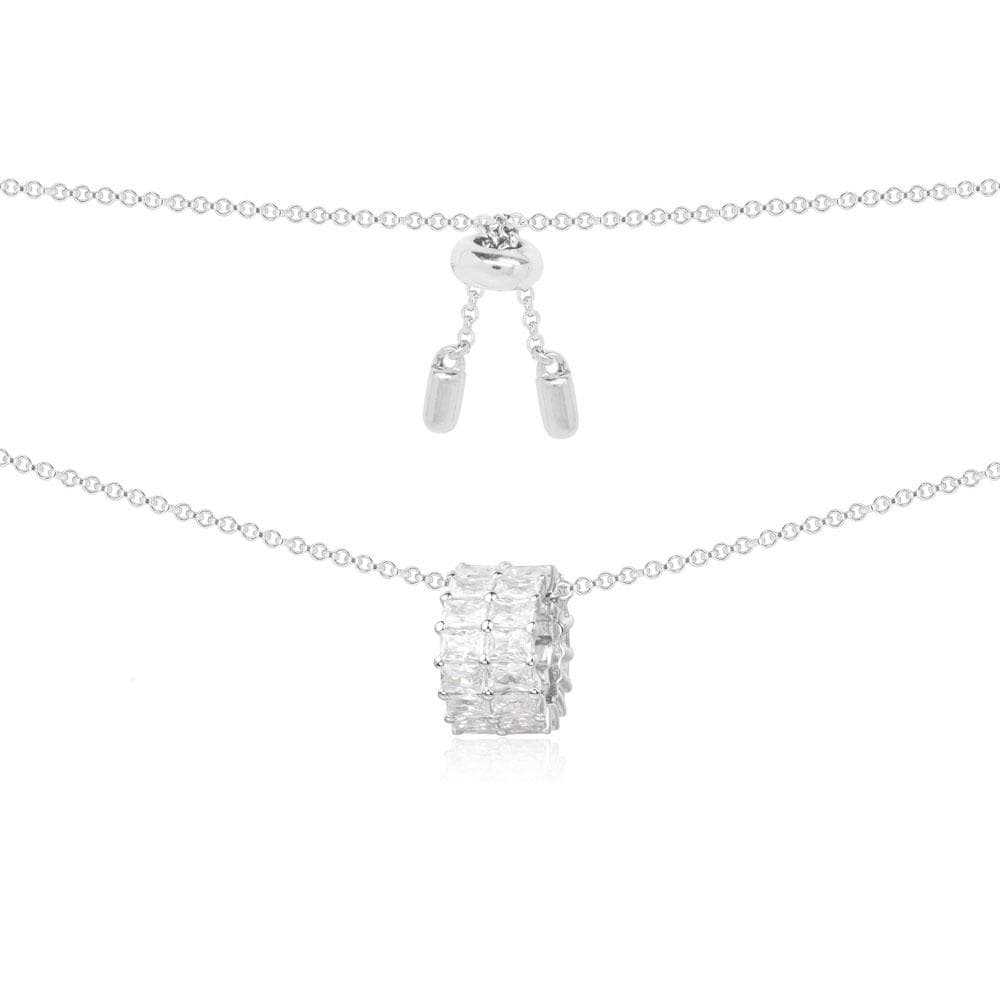 Eclat Adjustable Necklace with Double Row Ring
