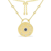 Embellished Sun & Moon Medal Adjustable Necklace