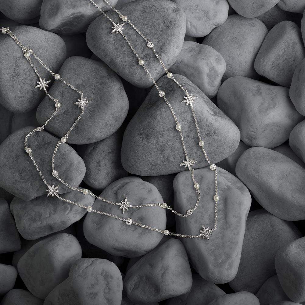 Versatile Météorites Wrap - Around Necklace with Pearls