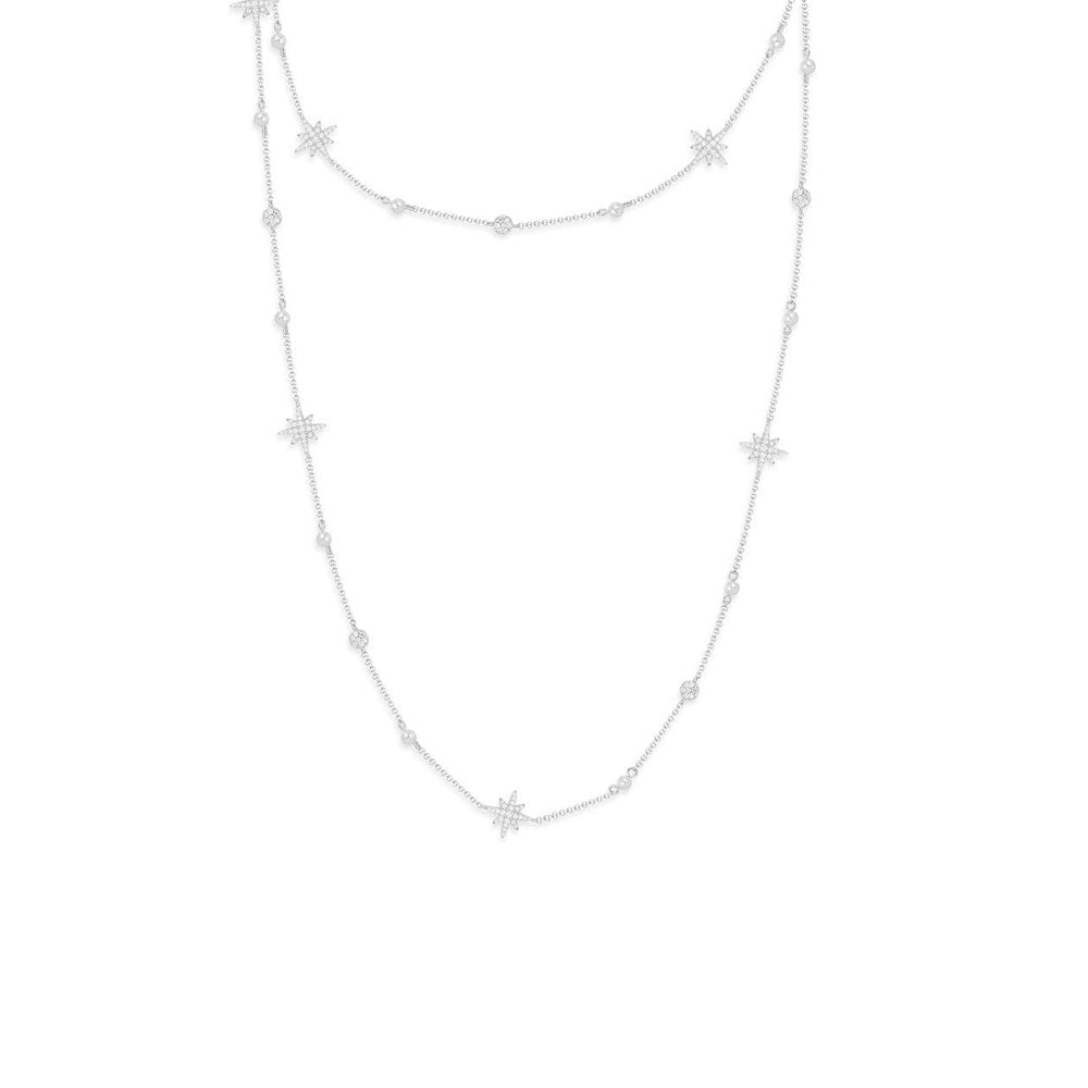 Versatile Météorites Wrap - Around Necklace with Pearls