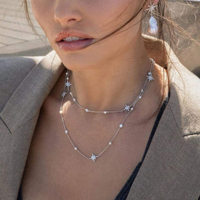 Versatile Météorites Wrap - Around Necklace with Pearls