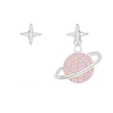 Asymmetric Pink Planet Earring and Stud