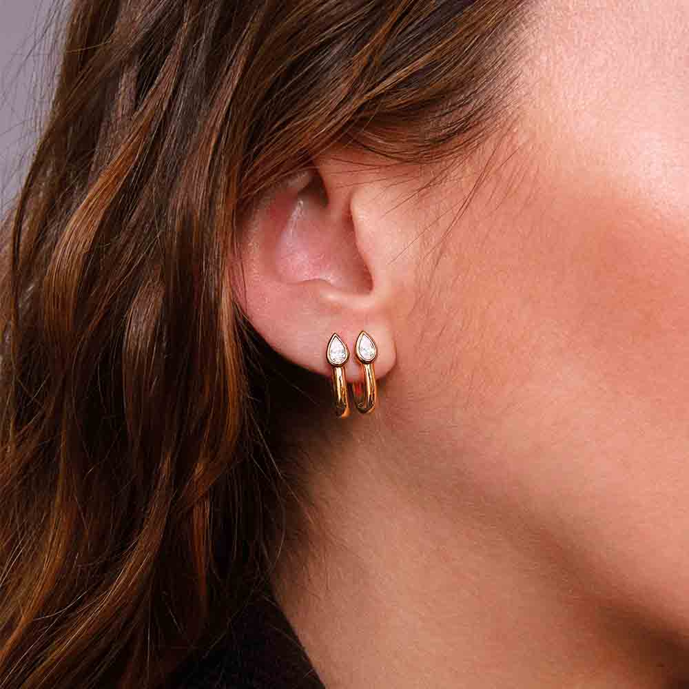 Hoop Earrings with Pear