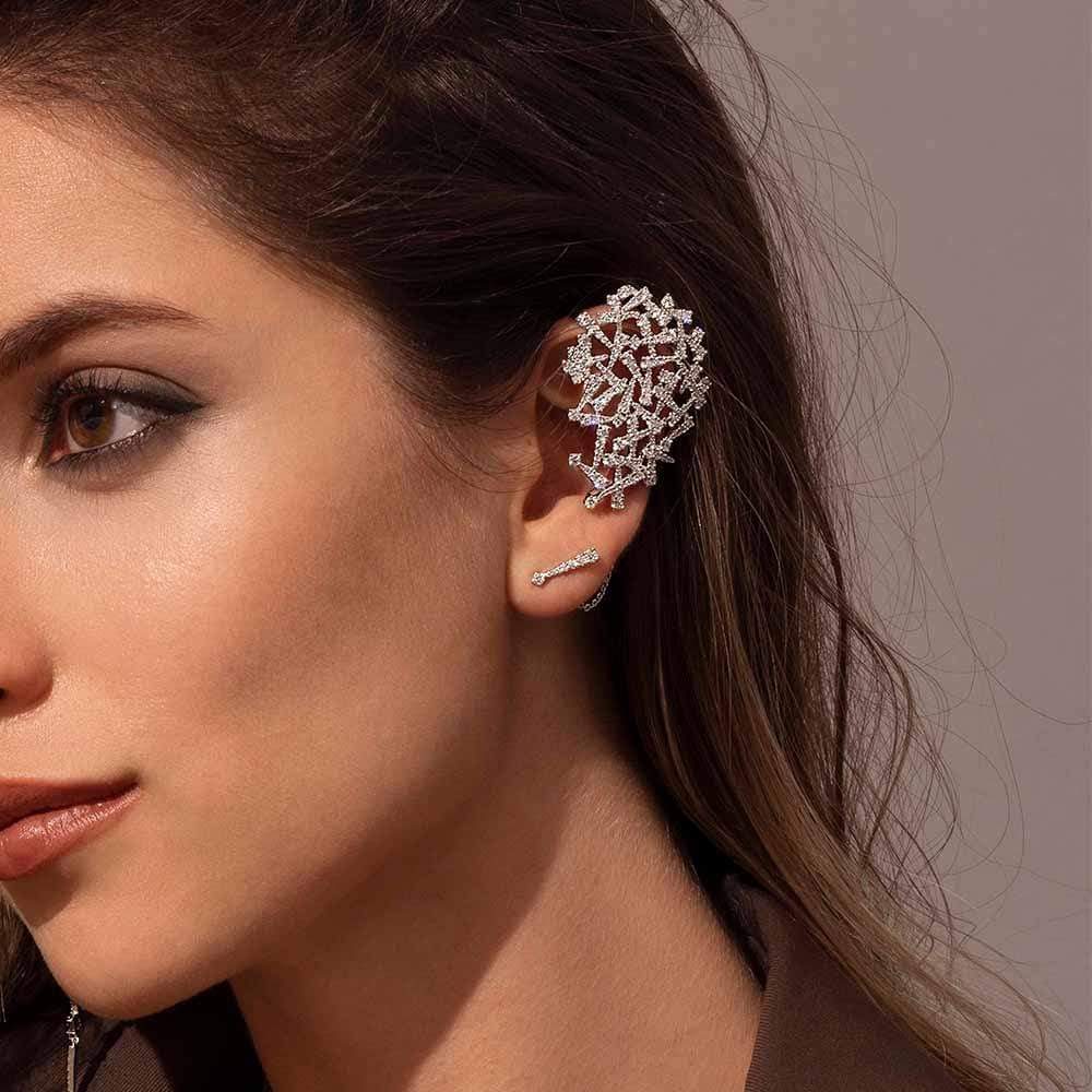 Festival Ear Cuff and Studs with Chain
