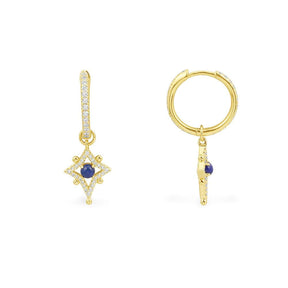 Compass Star Hoop Earrings