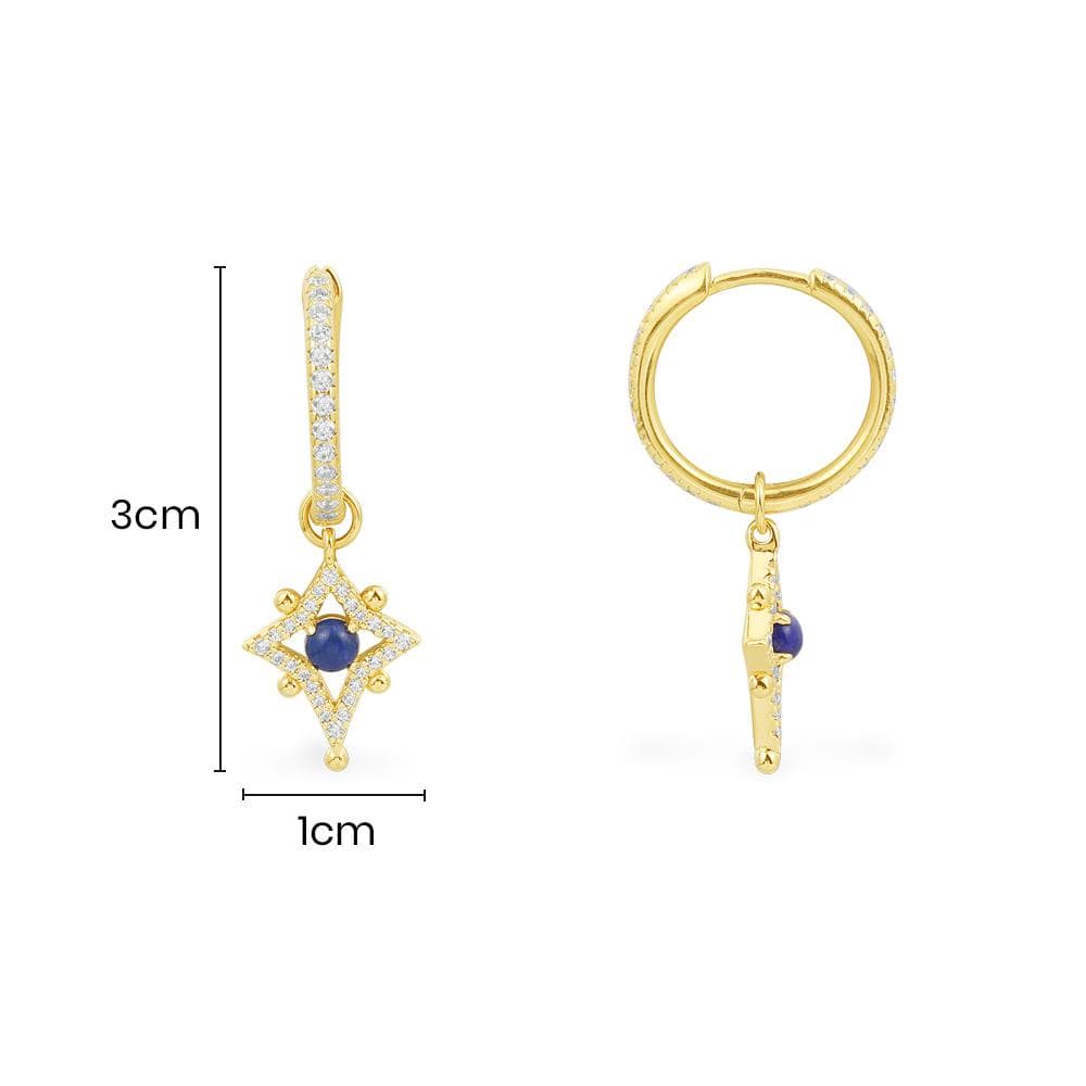 Compass Star Hoop Earrings