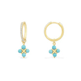 Blue Stone Hoop Earrings