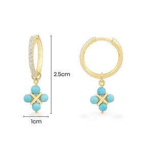 Blue Stone Hoop Earrings