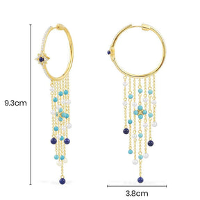 Chain Drop Hoop Earrings