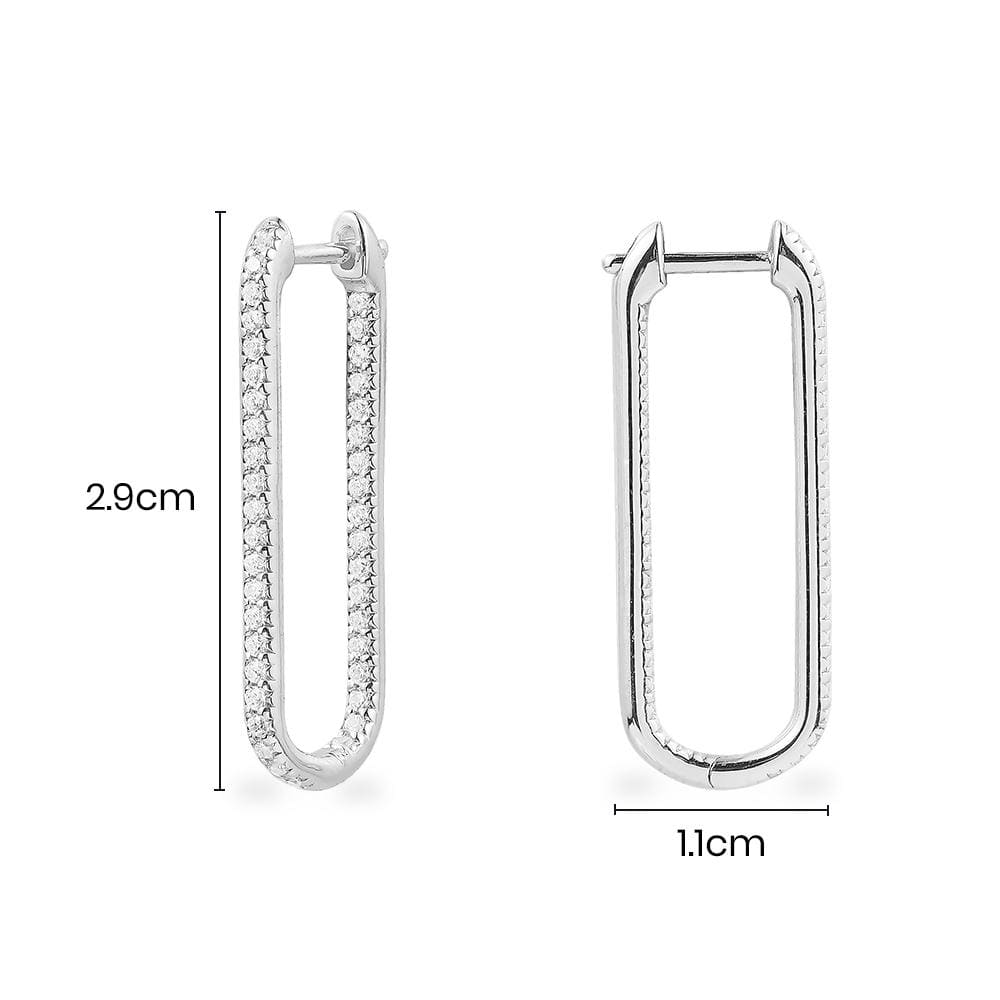 In and Out Paved Rectangle Earrings