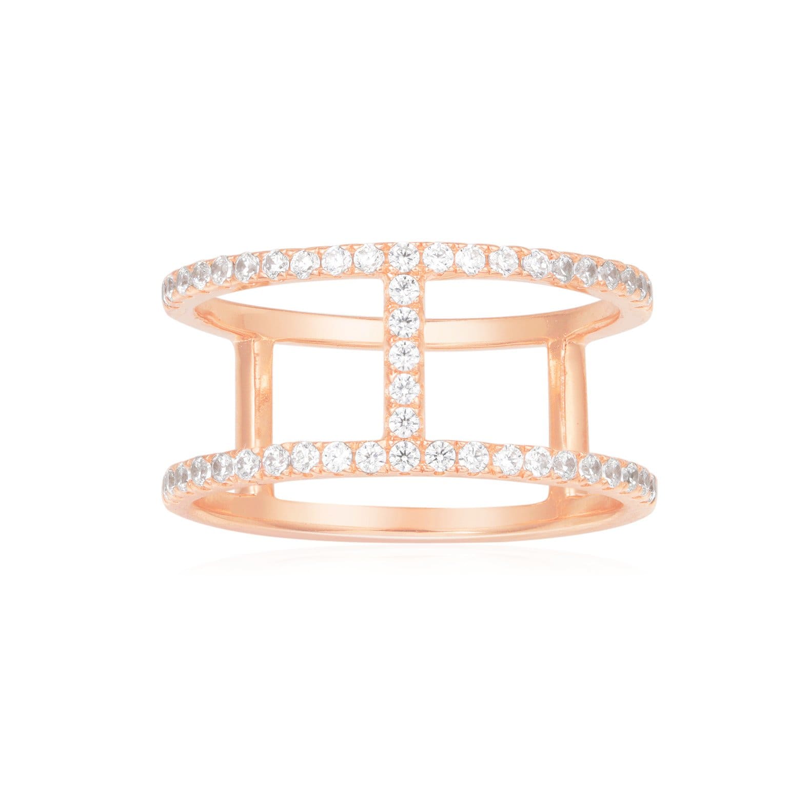 Double Line Paved Ring