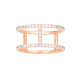 Double Line Paved Ring