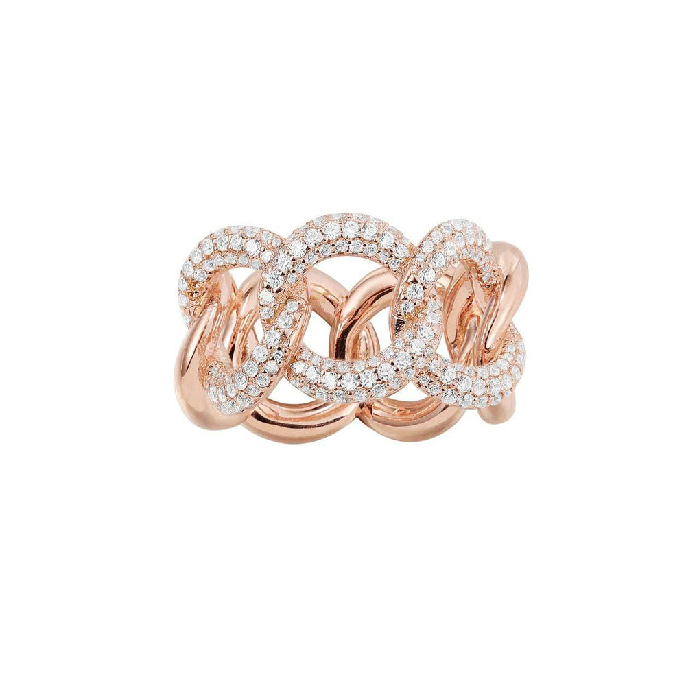 Large Pink and White Chain Ring