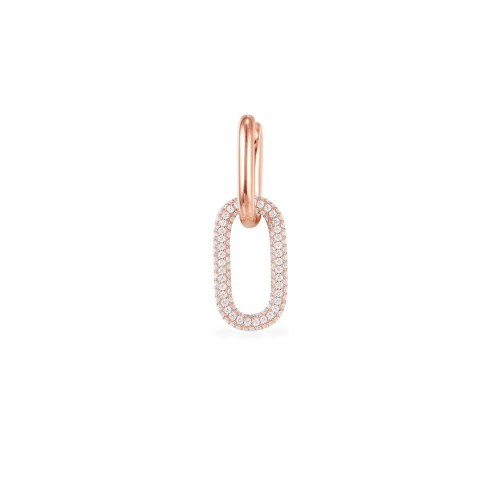 Single Small White Chain Link Earring