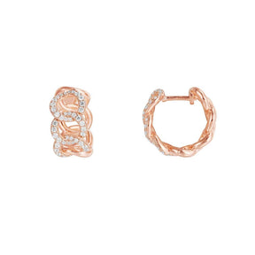 Small Chains Hoop Earrings in Pair