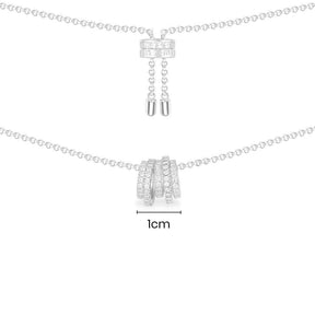 White Hoop Adjustable Necklace