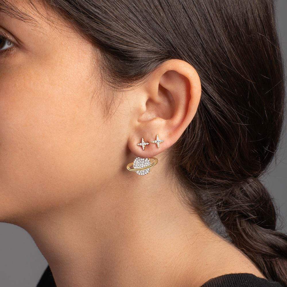 Asymmetric Planet Earring and its Stud