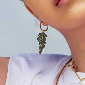 Mono Tropical Leaf Earring