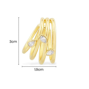 Single Multi-Hoop Sliding Ear Cuff with Pear