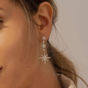 Triple Météorites Drop Earrings