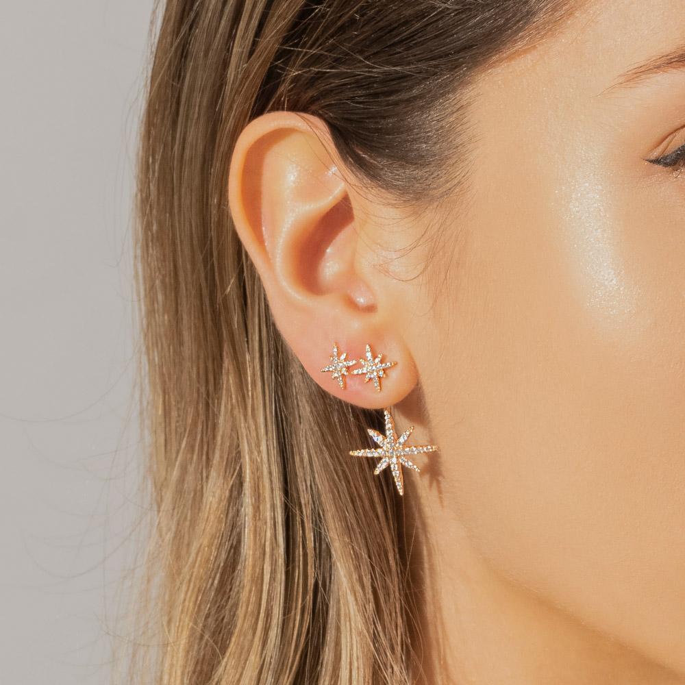 Asymmetric Météorites Underlobe Earrings